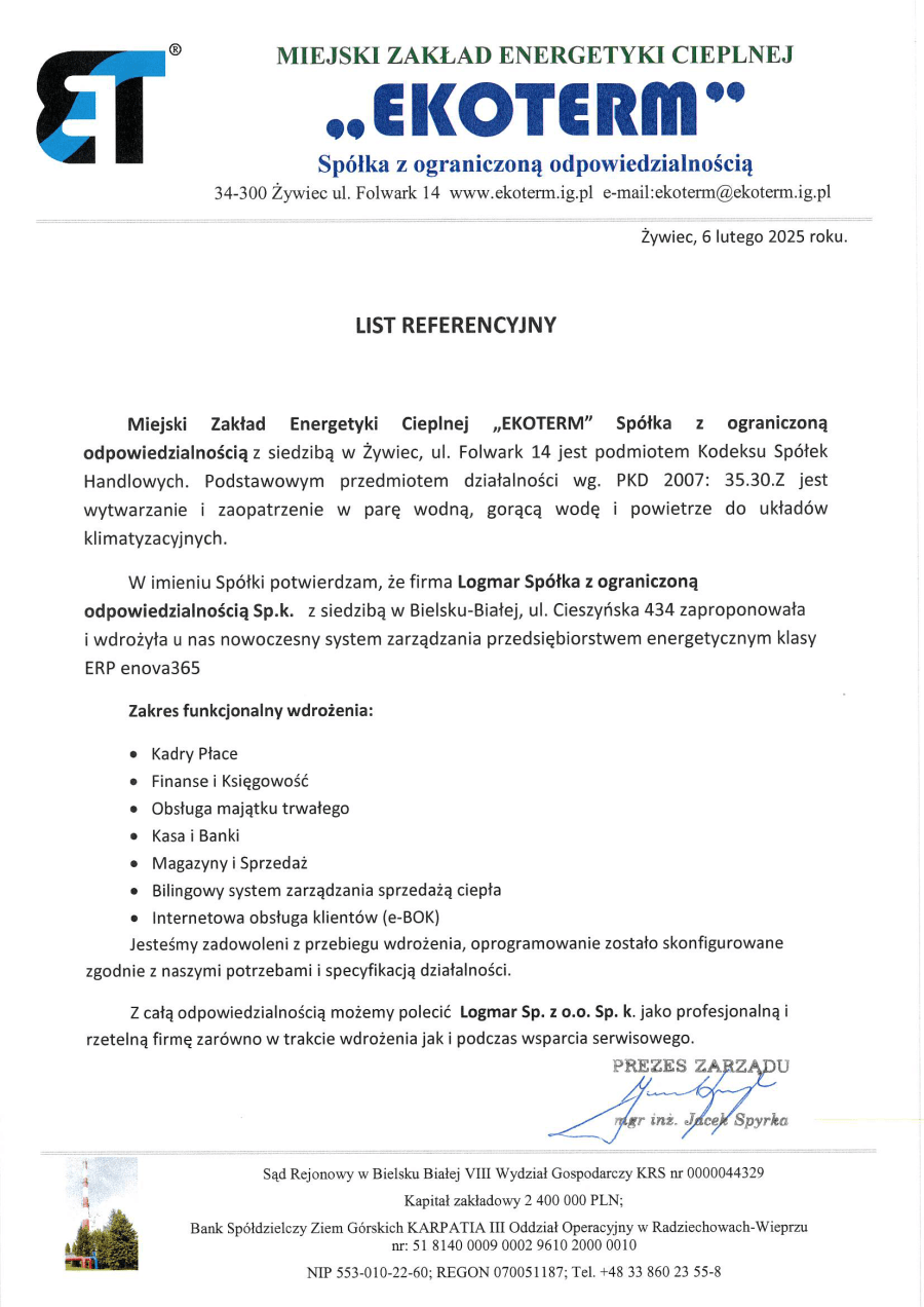 REFERENCJE - EKOTERM 2025-1